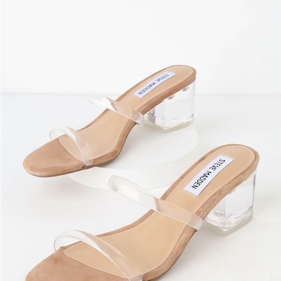 Steve Madden Issy Clear/Tan vinyl mules - Picture 2 of 9
